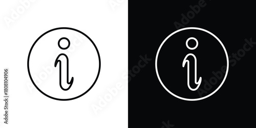 Info icon thin line outline concept. Linear style icon. Editable stroke. Vector