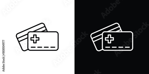 Insurance card icon thin line outline concept. Linear style icon. Editable stroke. Vector