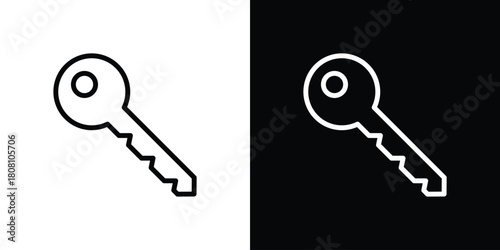 key icon thin line outline concept. Linear style icon. Editable stroke. Vector