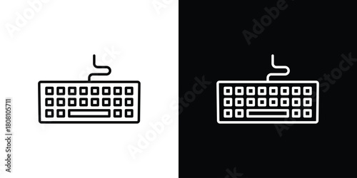 Keyboard icon thin line outline concept. Linear style icon. Editable stroke. Vector