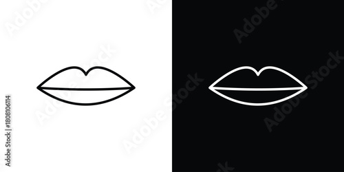 Lips icon thin line outline concept. Linear style icon. Editable stroke. Vector