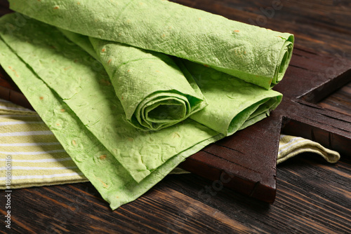 Fresh green spinach lavash ...