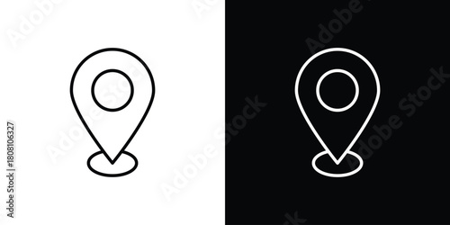 Location icon thin line outline concept. Linear style icon. Editable stroke. Vector