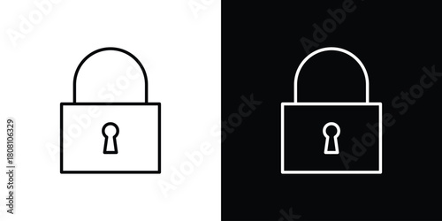 Lock closed icon thin line outline concept. Linear style icon. Editable stroke. Vector