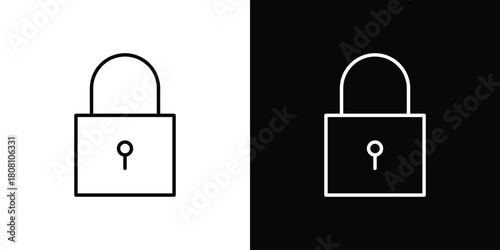 Lock icon thin line outline concept. Linear style icon. Editable stroke. Vector