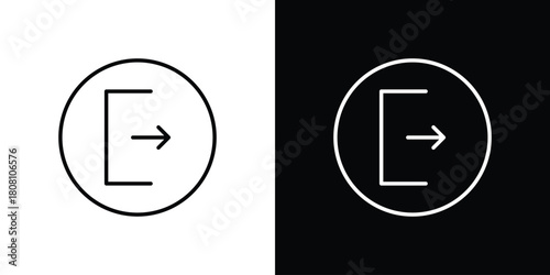Logout icon thin line outline concept. Linear style icon. Editable stroke. Vector