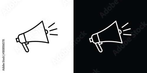 Loud Speaker icon thin line outline concept. Linear style icon. Editable stroke. Vector