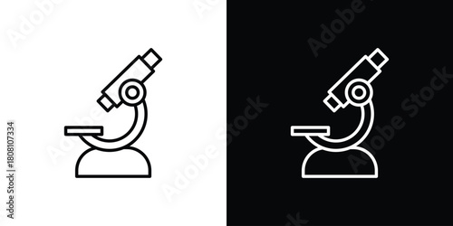 Microscope icon thin line outline concept. Linear style icon. Editable stroke. Vector