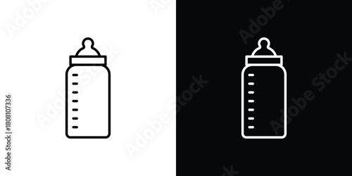 Milk bottle icon thin line outline concept. Linear style icon. Editable stroke. Vector