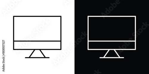 Monitor icon thin line outline concept. Linear style icon. Editable stroke. Vector