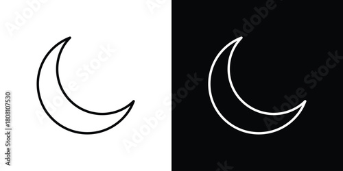 Moon icon thin line outline concept. Linear style icon. Editable stroke. Vector