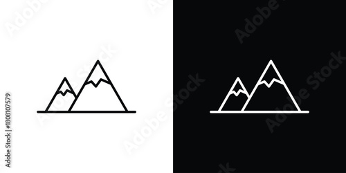 Mountain icon thin line outline concept. Linear style icon. Editable stroke. Vector