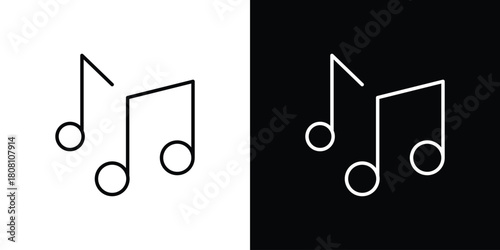 Music note icon thin line outline concept. Linear style icon. Editable stroke. Vector