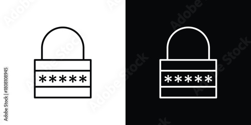 Password icon thin line outline concept. Linear style icon. Editable stroke. Vector