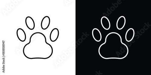 Paw icon thin line outline concept. Linear style icon. Editable stroke. Vector