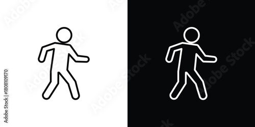 Pedestrian icon thin line outline concept. Linear style icon. Editable stroke. Vector
