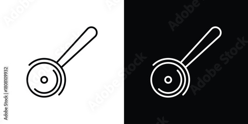 Pizza Slicer icon thin line outline concept. Linear style icon. Editable stroke. Vector