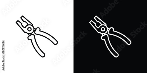 Pliers icon thin line outline concept. Linear style icon. Editable stroke. Vector