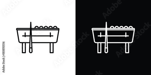 Pool table icon thin line outline concept. Linear style icon. Editable stroke. Vector