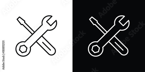 Repair tools icon thin line outline concept. Linear style icon. Editable stroke. Vector