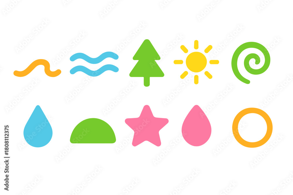 Obraz premium Eco nature silhouette icon set. Environment, nature, symbols silhouette collection