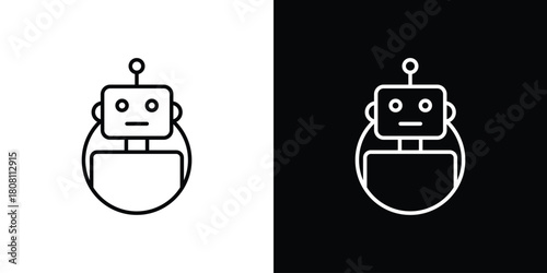 Robot icon thin line outline concept. Linear style icon. Editable stroke. Vector