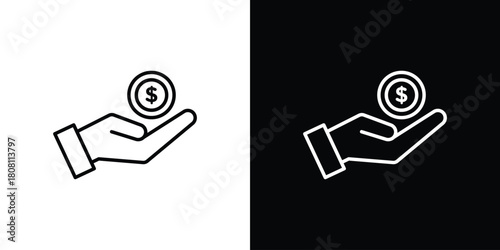 Savings icon thin line outline concept. Linear style icon. Editable stroke. Vector