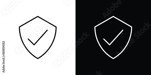 Security icon thin line outline concept. Linear style icon. Editable stroke. Vector