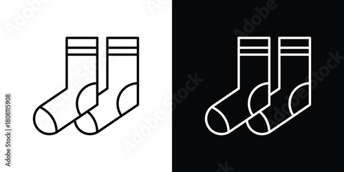 Socks icon thin line outline concept. Linear style icon. Editable stroke. Vector
