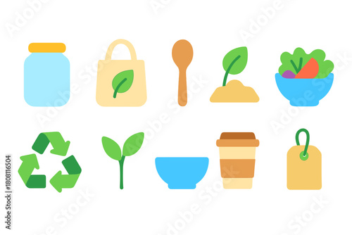 Eco-friendly, sustainability filled icon set. Green, nature, recycling, organic symbols