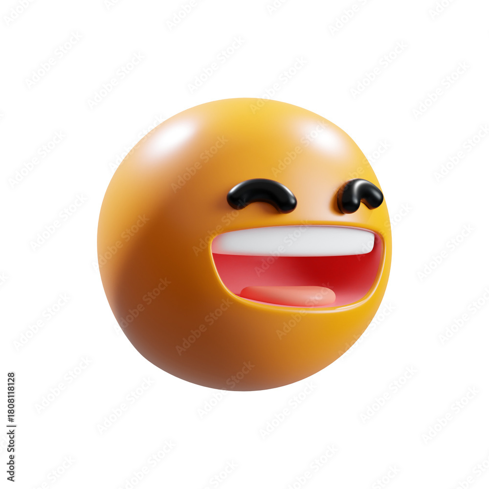 Fototapeta premium 3d render laugh emoji icon