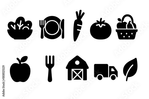Digital marketing icon set. Online marketing, seo, social media linear icons collection