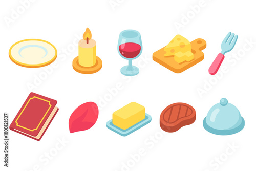Food and dining solid icon set. Gourmet, culinary icons solid collection