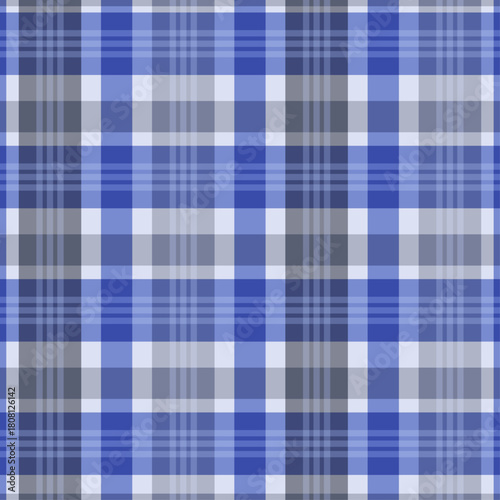 Plaid design seamless design pattern in blue and grey - illustration vector