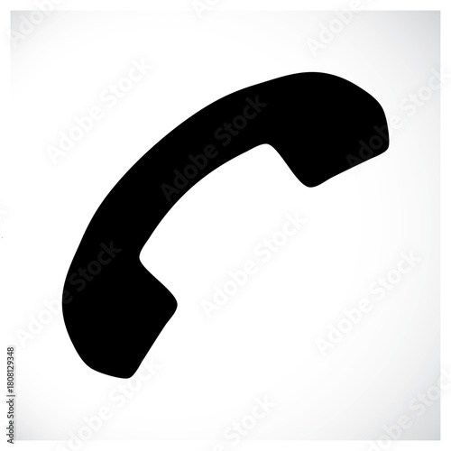 Phone receiver icon for call and communication service symbol. isolated on white background, Vector