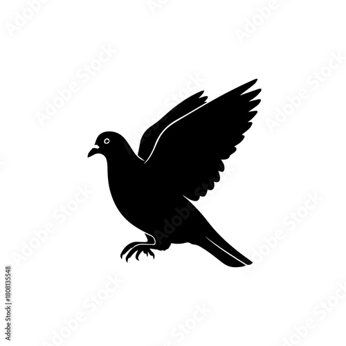 Soaring Freedom A Minimalist Dove Silhouette Symbolizing Peace and Hope