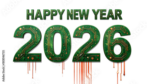 the words Happy New Year 2026