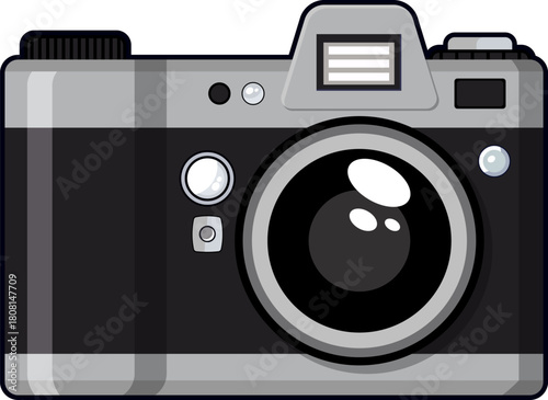 camera retro icon isolated template flat design vector illustration