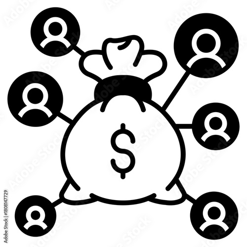 profit sharing Black Fill Icon