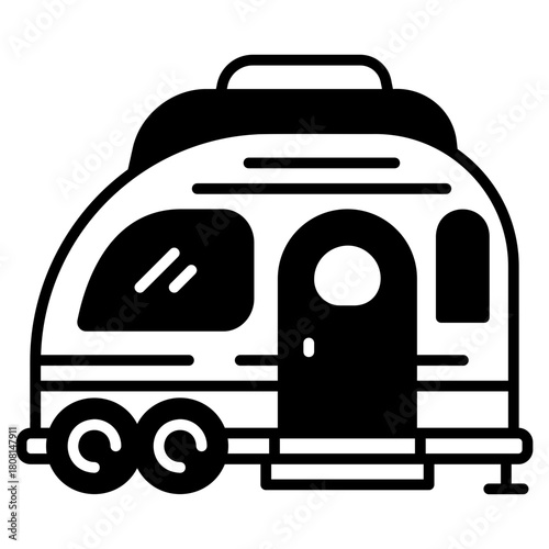 caravan Black Fill Icon