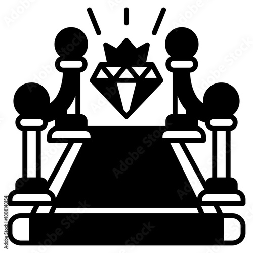 Red Carpet Black Fill Icon