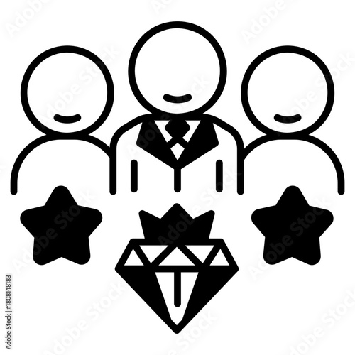 Priority Customer Black Fill Icon