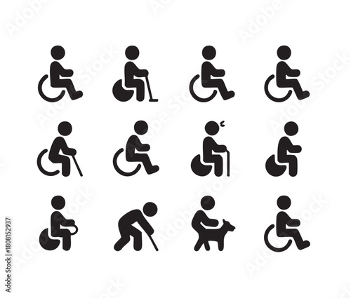Set of disability icons
