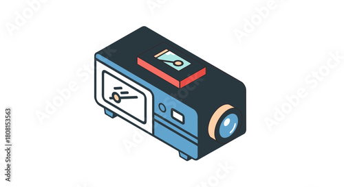 Enjoy movie night with this stylish isometric projector, offering bright imagery for home theaters, presentations, and bringing cinematic magic to any space