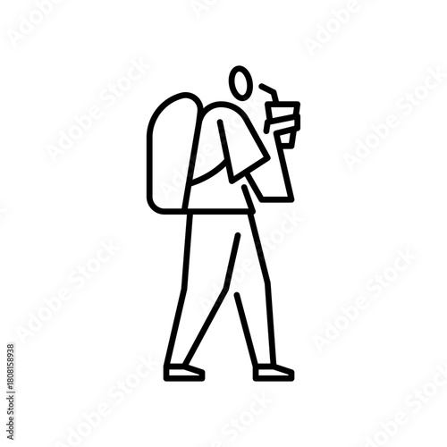 drinking outline icon. a man drinking illustration.