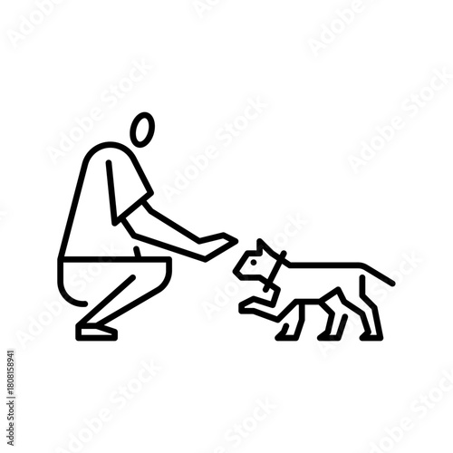 pet animal outline icon. animal lover illustration.