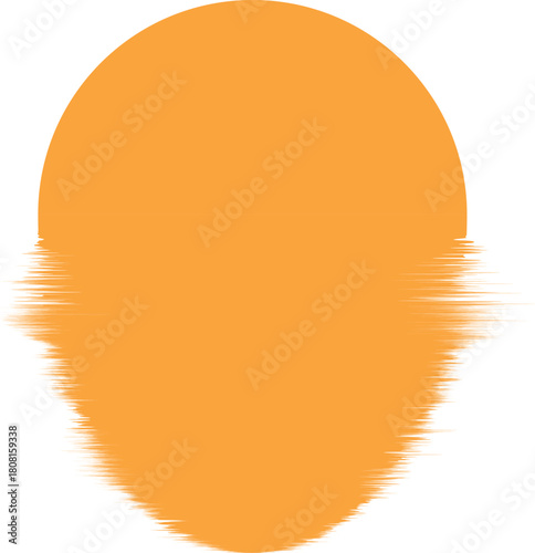 Stunning orange sunset illustration with brush stroke texture, perfect for adding warmth and artistry to designs, evoking peaceful and tranquil vibes