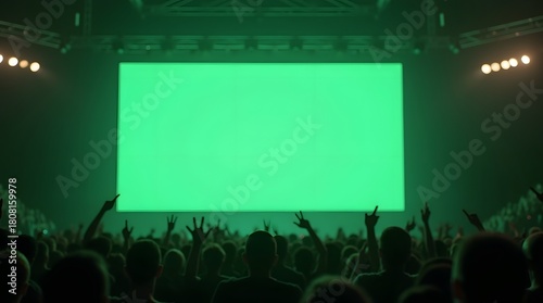 Commercial Display Mockup: Green Screen Billboard in Concert Environment