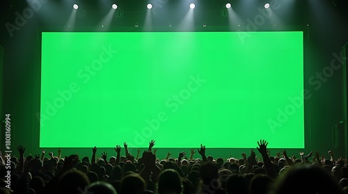 Commercial Display Mockup: Green Screen Billboard in Concert Environment