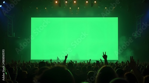 Commercial Display Mockup: Green Screen Billboard in Concert Environment